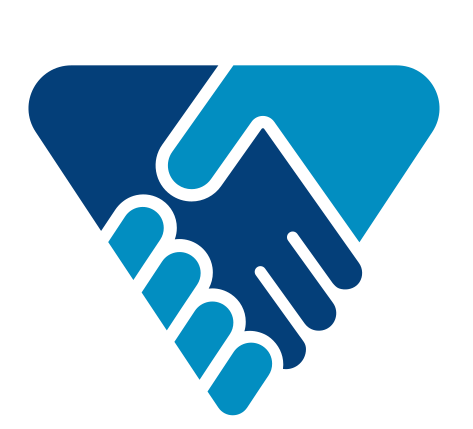 Negotimate Logo - two hands shaking in the shape of a triangle